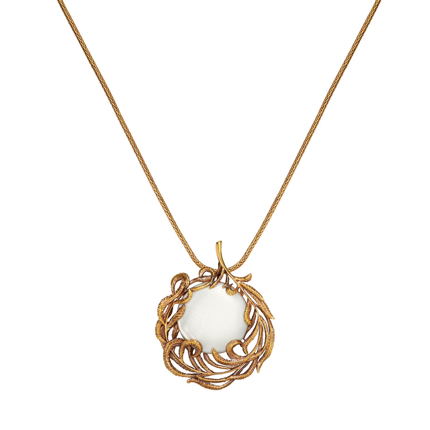 CO2907 PEARL Колье/Брошь Piuma di Fenice Fiore di Firenze