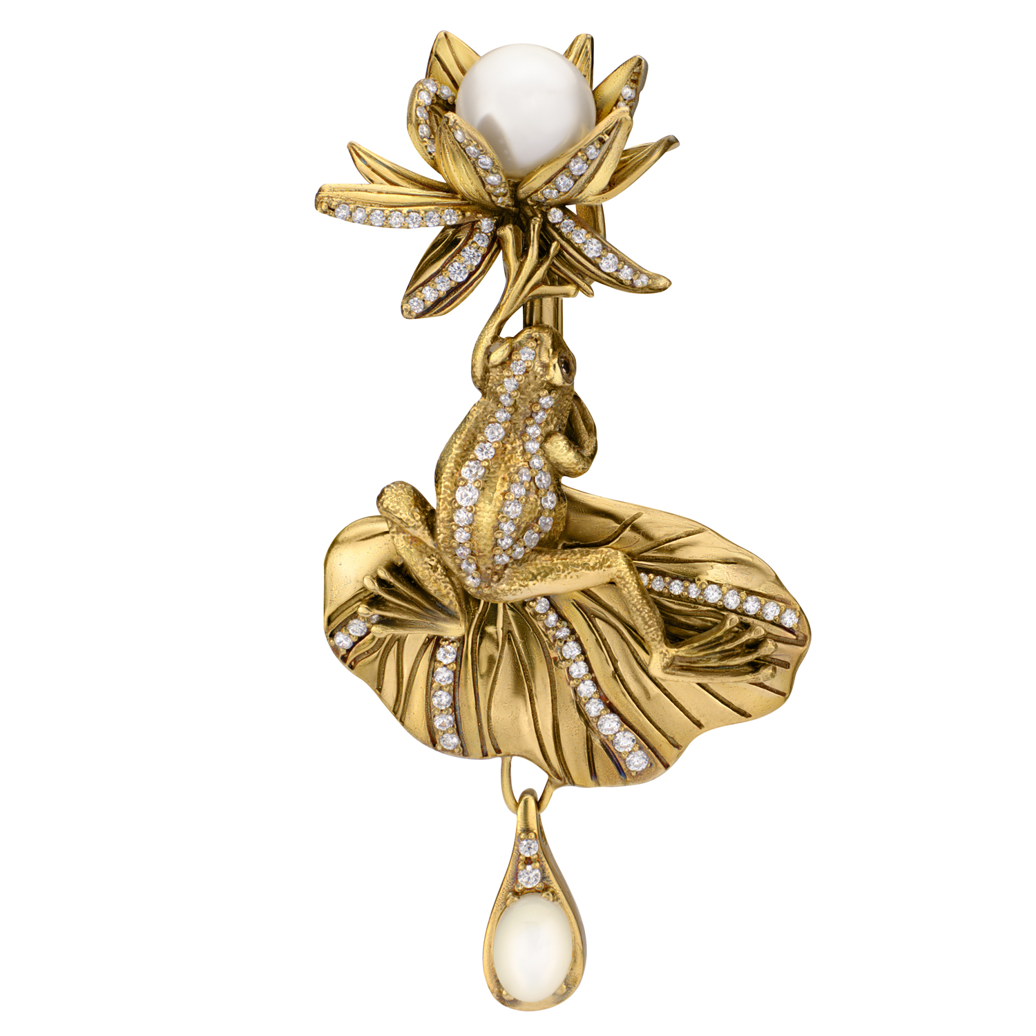 CO1702 PEARL Брошь/Колье Rana di loto Fiore di Firenze