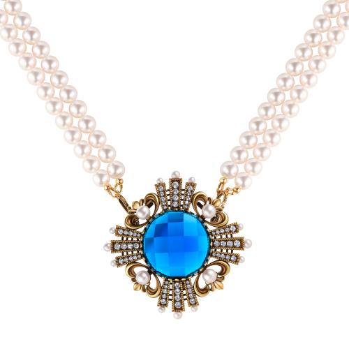 SP1854 PERLA BLU Колье/Брошь ORDINE FIORENTINO Fiore di Firenze