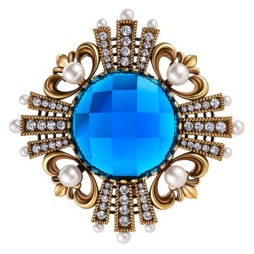 SP1854 PERLA BLU Брошь/Колье ORDINE FIORENTINO Fiore di Firenze