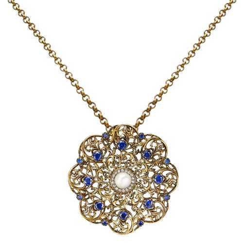 SP1850 TANZANITE Сотуар/Брошь ORNATO Fiore di Firenze
