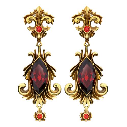 OR190520  Серьги Barocco Granato Fiore di Firenze
