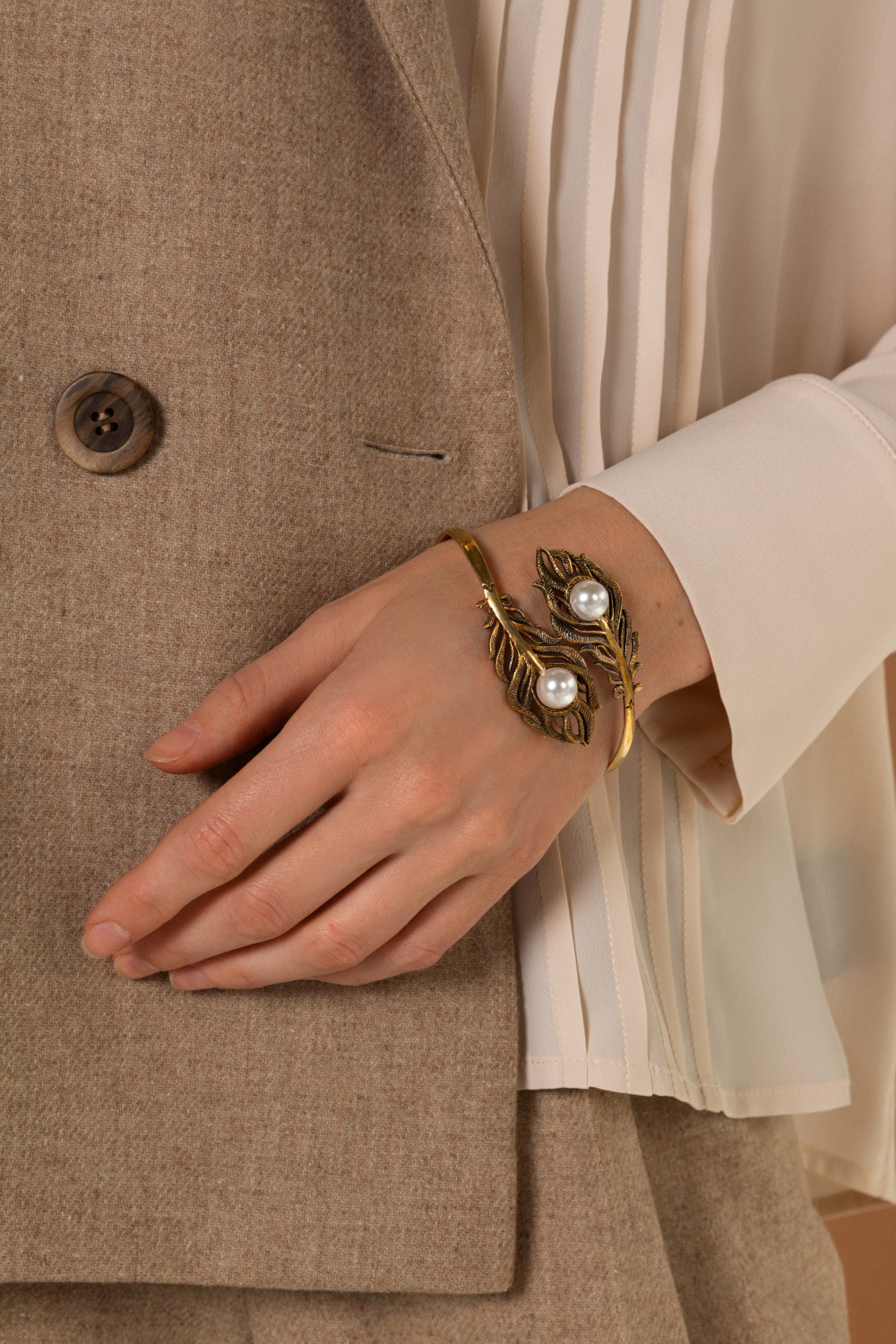 BR2907 PEARL Браслет Piuma di Fenice Fiore di Firenze