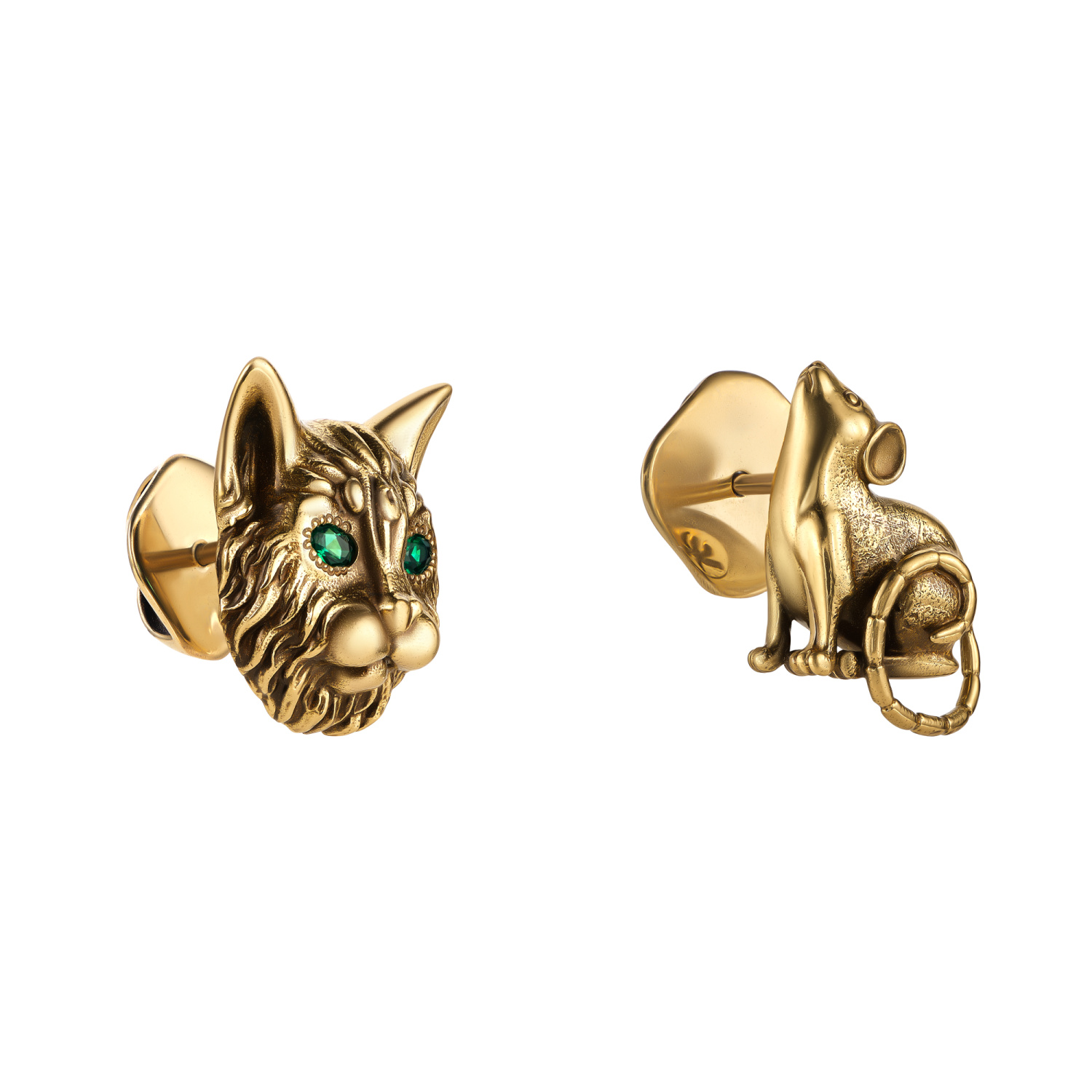 OR3202 Серьги пусеты GATTO E TOPO Fiore di Firenze