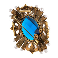 SP1854 PERLA BLU Брошь/Колье ORDINE FIORENTINO Fiore di Firenze