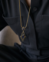 SP310721 TANZANITE Колье/Брошь RAGNO ART DECO Fiore di Firenze