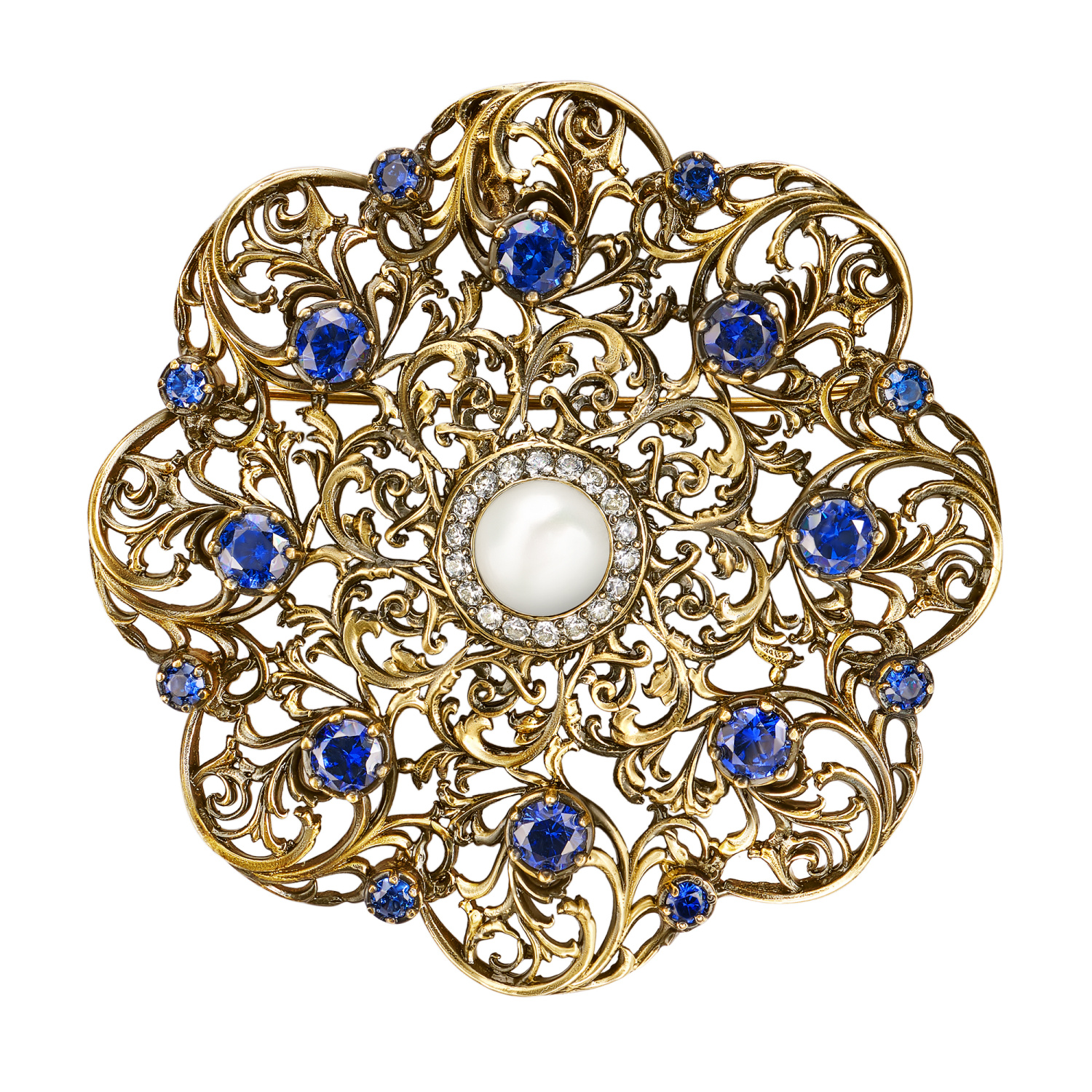 SP1850 TANZANITE Сотуар/Брошь ORNATO Fiore di Firenze