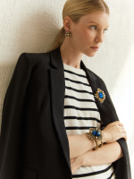 SP1854 PERLA BLU Брошь/Колье ORDINE FIORENTINO Fiore di Firenze