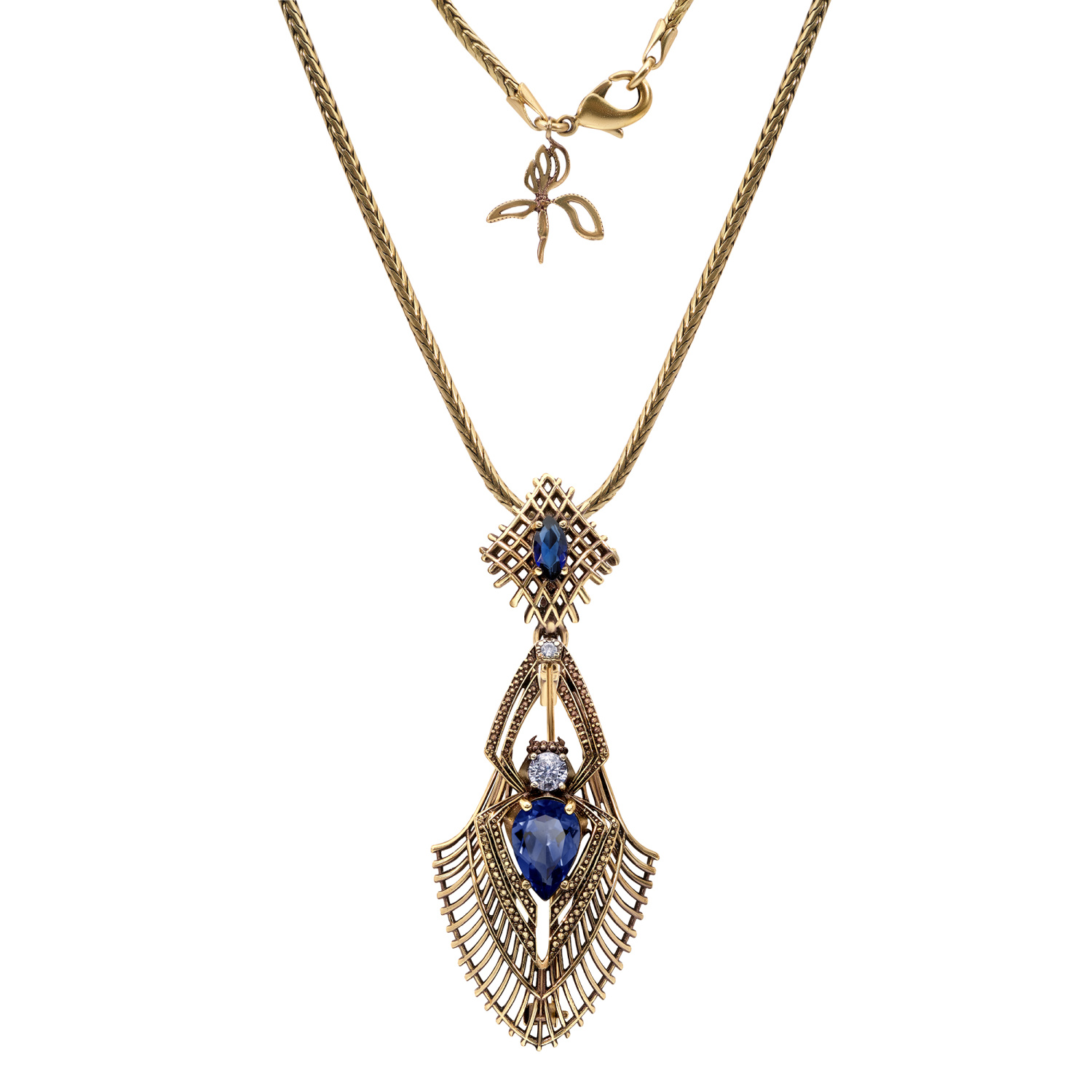 SP310721 TANZANITE Брошь/Колье RAGNO ART DECO Fiore di Firenze