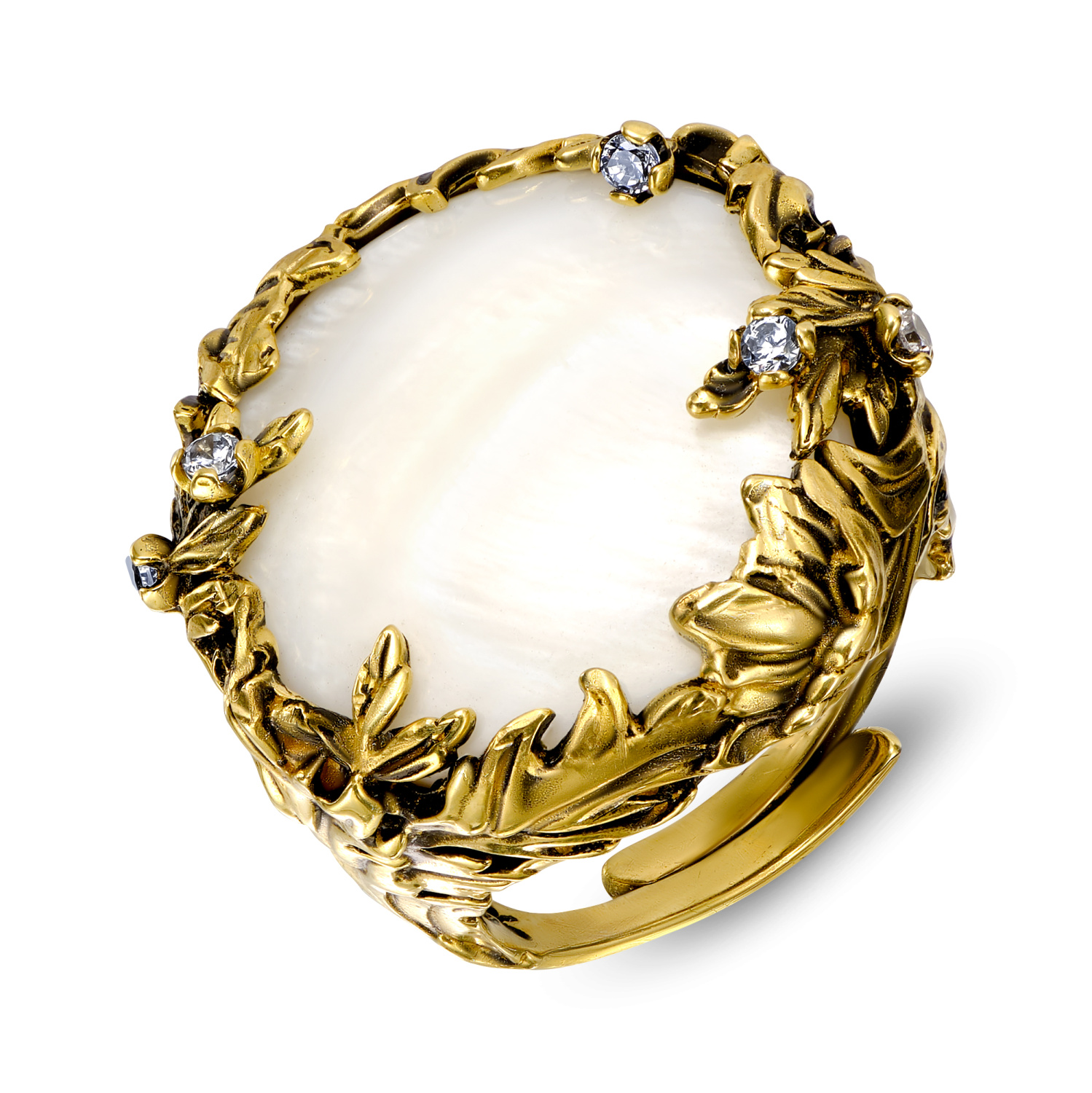 AN4457 MADREPERLA Кольцо LATTE D'ORO Fiore di Firenze