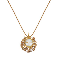 CO2907 PEARL Колье/Брошь Piuma di Fenice Fiore di Firenze