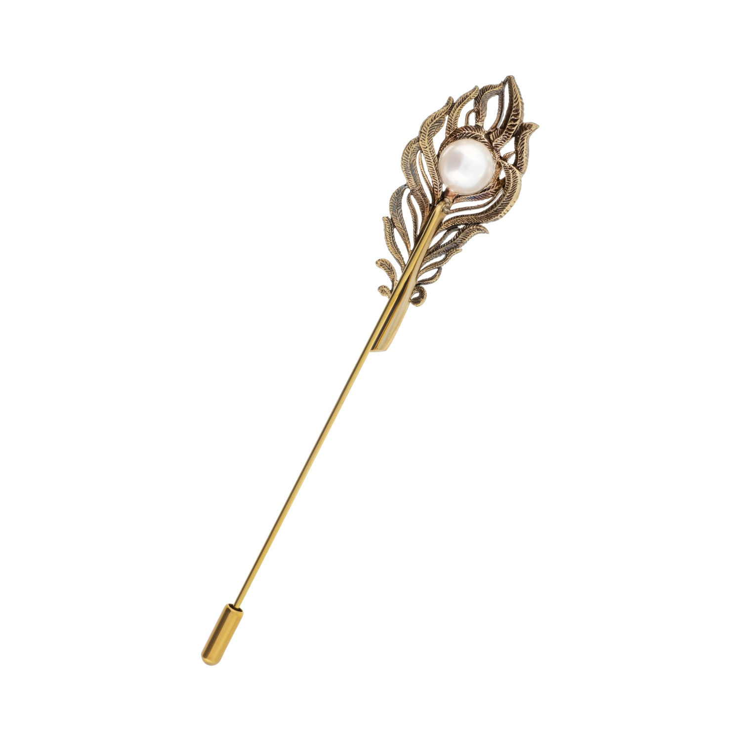 SP2907 PEARL Брошь Перо с жемчугом Fiore di Firenze