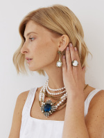 SP1854 PERLA BLU Колье/Брошь ORDINE FIORENTINO Fiore di Firenze